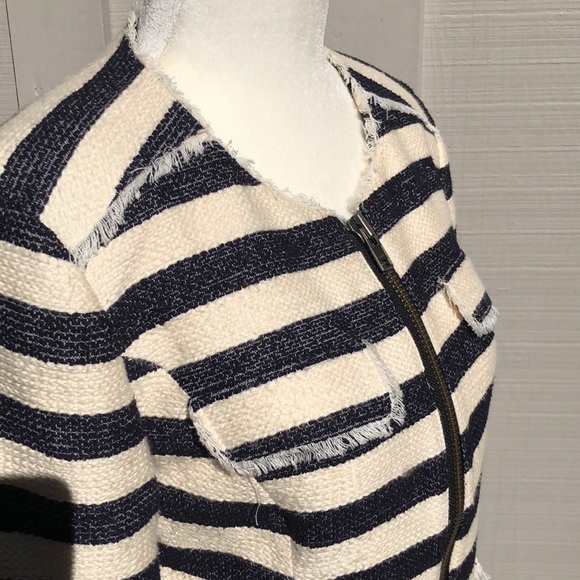 Striped Fringe Hem Halogen Jacket - Picture 5 of 7